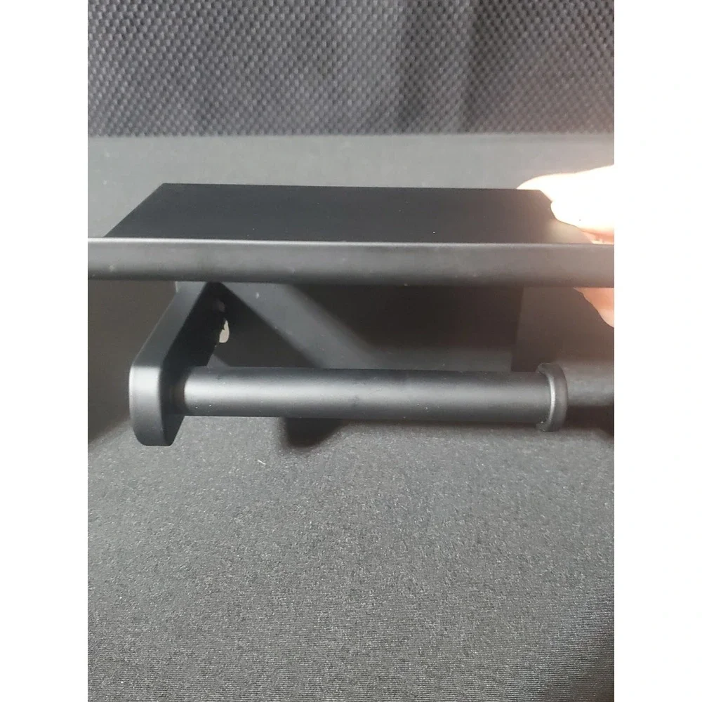 Toilet Paper Holder with Shelf, Rustproof SUS304 Matte Black Toilet Paper Holder